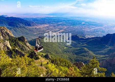 Tramway de Sandia Peak jusqu'à Sandia Peak, Albuquerque, Nouveau-Mexique, États-Unis Banque D'Images