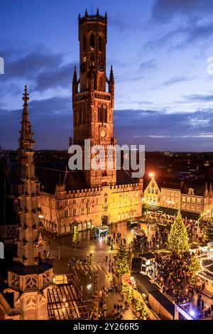 Marché de Noël à Bruges (Bruges), Belgique Banque D'Images