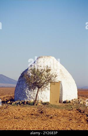 Manchego Bombo, l'architecture traditionnelle. Ciudad Real province, Castilla La Mancha, Espagne. Banque D'Images