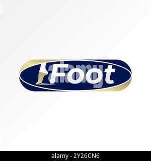 Conception de logo concept graphique abstrait créatif premium vecteur stock Word texte pied pieds font sur ellipse woosh relié monogramme clinique de soins de santé imprimé Illustration de Vecteur