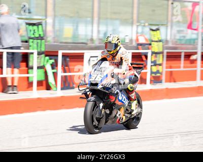 36 Joan Mir (Spa-Repsol Honda Team) lors du MotoGP test Misano lundi, sur le Misano World circuit Marco Simoncelli à Misano Adriatico le 9 septembre 2024 à Misano Adriatico, Italie. Banque D'Images