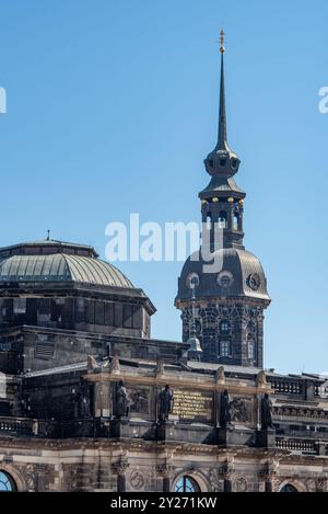 Musée complexe du château de Dresde ou Palais Royal, ancienne résidence des électeurs et des rois de Saxe dans la vieille ville de Dresde, Allemagne le 8 septembre Banque D'Images