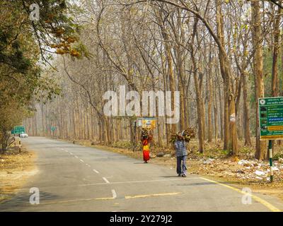 Peuple indien près de Corbett Jungle à Kaladhungi, Uttarakhand, Inde Banque D'Images