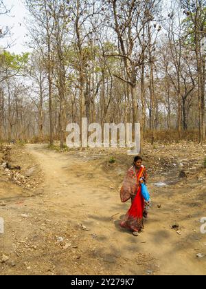 Peuple indien près de Corbett Jungle à Kaladhungi, Uttarakhand, Inde Banque D'Images