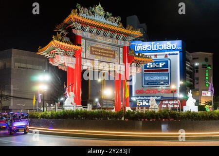 Chinatown Gate à Bangkok/Thaïlande Banque D'Images