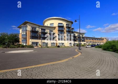 The Lacuna Apartments Block, Windsor Esplanade, Cardiff Bay, South Wales, Royaume-Uni. Prise en septembre 2024 Banque D'Images