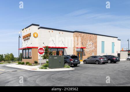 Popeyes Louisiana Kitchen, Inc. est un restaurant de poulet frit avec des emplacements dans le monde entier. Banque D'Images