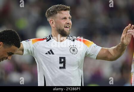 Dusseldorf, Deutschland. 07 septembre 2024. firo : 07.09.2024, Football, Football, match international équipe nationale DFB Ligue des Nations hommes Allemagne - Hongrie Niclas Fullkrug célèbre après son objectif de le faire 1-0 crédit : dpa/Alamy Live News Banque D'Images