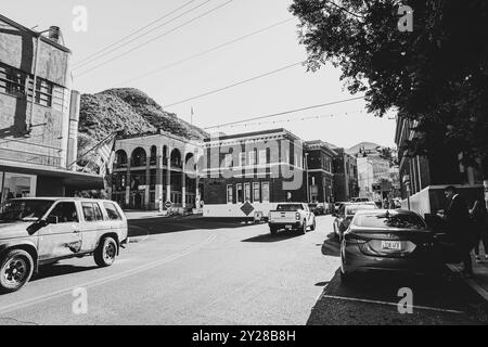 Bisbee, une ville de l'Arizona, aux États-Unis. Une vieille ville occidentale, elle est située dans le comté de Cochise dans l'état américain de l'Arizona et au sud-est de Tucson, est l'ancienne ville minière de Tombstone. © (photo Luis Gutierrez/Norte photo) Bisbee, ciudad en Arizona Estados Unidos. pueblo del viejo oeste, se ubica en el condado de Cochise en el estado estadounidense de Arizona y al sureste de Tucson, está el antiguo pueblo minero de Tombstone. © (photo Luis Gutierrez/Norte photo) Banque D'Images