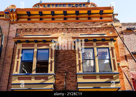 Bisbee, une ville de l'Arizona, aux États-Unis. Une vieille ville occidentale, elle est située dans le comté de Cochise dans l'état américain de l'Arizona et au sud-est de Tucson, est l'ancienne ville minière de Tombstone. © (photo Luis Gutierrez/Norte photo) Bisbee, ciudad en Arizona Estados Unidos. pueblo del viejo oeste, se ubica en el condado de Cochise en el estado estadounidense de Arizona y al sureste de Tucson, está el antiguo pueblo minero de Tombstone. © (photo Luis Gutierrez/Norte photo) Banque D'Images