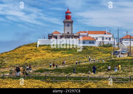 Cabo da Roca, phare et point de vue, situé dans un parc national, surplombant l'océan, Portugal, Europe Banque D'Images