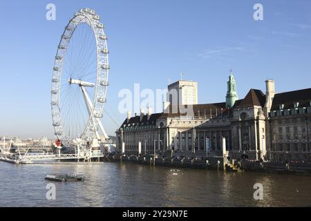 Célèbre London Eye à Londres, Grande-Bretagne Banque D'Images