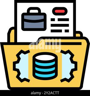 illustration vectorielle d'icône couleur de processus métier de gouvernance de données Illustration de Vecteur