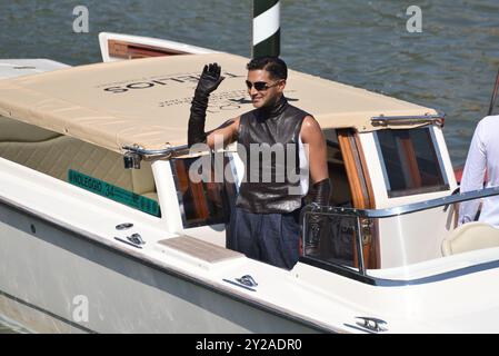 Venise Lido, Italie. 31 août 2024. Rahi Chadda arrive au quai de l'hôtel Excelsior dans le Lido de Venise pour le 81e Festival du film de Venise. Crédit : @ALollo/Alamy Li Banque D'Images