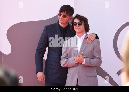 Venise, Italie. 31 août 2024. Raphael Quenard et Louis Memmi présents à la première de leurs enfants après Eux dans le cadre de la 81e édition internationale de Venise Banque D'Images