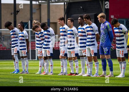 Bridgeview, États-Unis. 08 septembre 2024. Formation des joueurs de Cincinnati lors du match de football MLS NextPro entre Chicago Fire FC II et FC Cincinnati II au SeatGeek Stadium. Score final : Chicago Fire FC II 1:1 FC Cincinnati II crédit : SOPA images Limited/Alamy Live News Banque D'Images