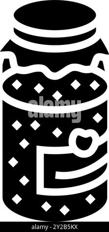 faire maison confiture automne glyphe illustration vectorielle d'icône Illustration de Vecteur