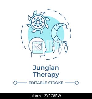 Icône de concept bleu doux Jungian Therapy Illustration de Vecteur
