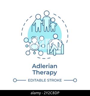 Icône de concept bleu doux de thérapie Adlerian Illustration de Vecteur