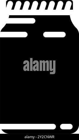 illustration vectorielle d'icône de glyphe de paquet de verre de pot Illustration de Vecteur