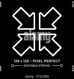 Réduire le symbole icône linéaire blanche pour le thème sombre Illustration de Vecteur