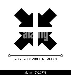 Réduire le symbole icône de glyphe noir Illustration de Vecteur