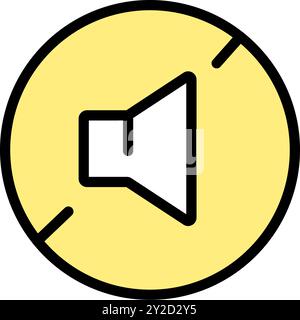Icône de couleur de réglage du mode silencieux audio. Contrôle des sons. Désactiver les notifications. Signe de style simple pour le concept mobile et la conception Web. Illustration de Vecteur