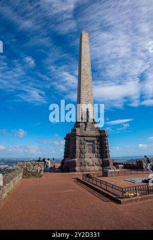 La flèche du monument de l'obélisque au sommet de One Tree Hill à Auckland, en Nouvelle-Zélande, a été érigée pour les célébrations du centenaire d'Auckland en 1940 Banque D'Images