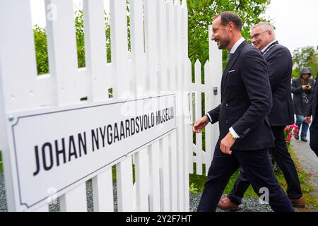 Hommelvik 20240910. Le prince héritier norvégien Haakon visite mardi le musée Johan Nygaardsvold à Hommelvik lors de son voyage à Trondelag. Photo : Lise Aaserud / NTB Banque D'Images