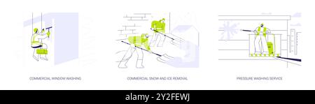 Illustrations vectorielles abstraites de concept d'entretien extérieur de propriété. Illustration de Vecteur