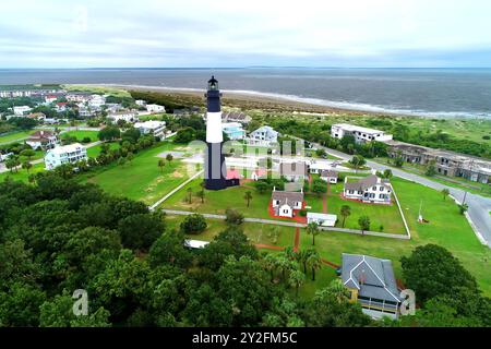 Phare historique de Tybee Island Gerogia à Tybee Island, Géorgie. Créé en 08.24.24 Banque D'Images