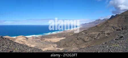 Cofete, Fuerteventura - vue panoramique depuis le point de vue Mirador de Cofete Banque D'Images
