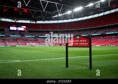 Londres, Royaume-Uni. 10 septembre 2024. Vue générale du stade de Wembley avant le match Angleterre/Finlande Nations League Round 1 au stade de Wembley, Londres, Angleterre, Royaume-Uni le 10 septembre 2024 crédit : Every second Media/Alamy Live News Banque D'Images