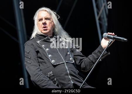 Oslo, Norvège. 26 juin 2024. Le groupe de heavy metal britannique Saxon donne un concert lors du festival de musique norvégien tons of Rock 2024 à Oslo. Ici, le chanteur Biff Byford est vu en direct sur scène. Banque D'Images