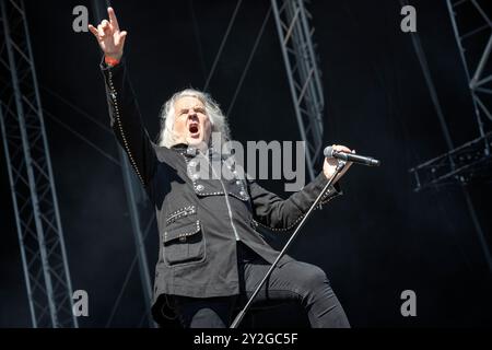 Oslo, Norvège. 26 juin 2024. Le groupe de heavy metal britannique Saxon donne un concert lors du festival de musique norvégien tons of Rock 2024 à Oslo. Ici, le chanteur Biff Byford est vu en direct sur scène. Banque D'Images