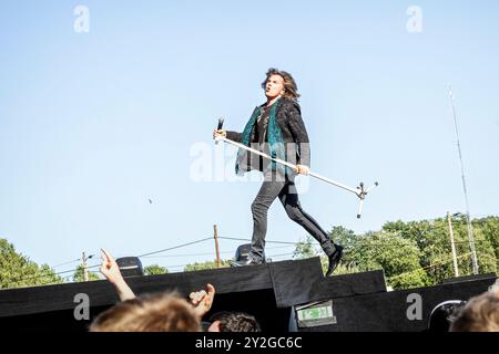 Oslo, Norvège. 26 juin 2024. Le groupe de rock suédois Europe donne un concert lors du festival de musique norvégien tons of Rock 2024 à Oslo. Ici le chanteur Joey Tempest est vu en direct sur scène. Banque D'Images