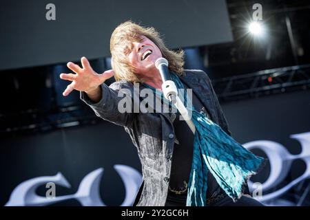 Oslo, Norvège. 26 juin 2024. Le groupe de rock suédois Europe donne un concert lors du festival de musique norvégien tons of Rock 2024 à Oslo. Ici le chanteur Joey Tempest est vu en direct sur scène. Banque D'Images