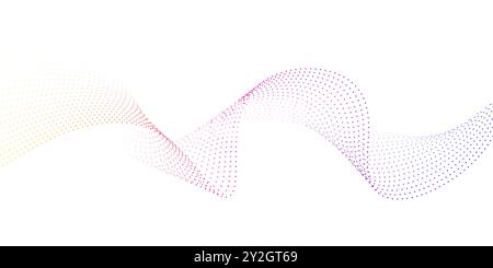 Motif d'onde de particules en écoulement. vague colorée de particules coulantes sur un fond blanc. Illustration vectorielle Illustration de Vecteur
