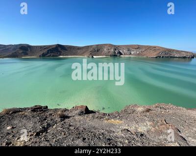 Photo de la célèbre playa Balandra à la Paz, BCS, Mexique. Clearwater, nuances de bleu et de vert. Un paradis qui vaut le détour. Banque D'Images