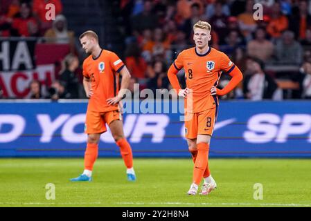 Amsterdam, pays-Bas. 10 septembre 2024. AMSTERDAM, PAYS-BAS - 10 SEPTEMBRE : le néerlandais Jerdy Schouten est déçu lors du match du Groupe 3 de la Ligue des Nations 2024/2025 de l'UEFA Ligue A entre les pays-Bas et l'Allemagne à la Johan Cruijff Arena le 10 septembre 2024 à Amsterdam, pays-Bas. (Photo par Andre Weening/Orange Pictures) crédit : Orange pics BV/Alamy Live News Banque D'Images