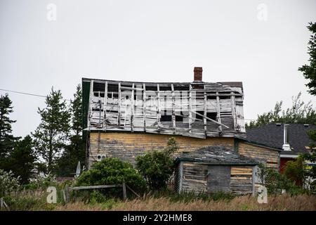 Fixer maison haute à Dildo, Terre-Neuve-et-Labrador, Canada Banque D'Images