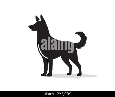 Illustration de silhouette de chien mignon mettant en vedette un bouledogue ludique, Labrador et Husky dans l'art vectoriel, représentant diverses races et animaux de compagnie dans un simple png Illustration de Vecteur