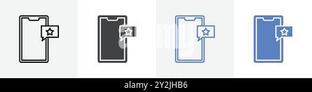 icône de classification du téléphone ligne mince linéaire icône graphiques en noir et blanc Illustration de Vecteur