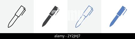 icône de stylo les graphiques d'icône de ligne fine linéaire sont en noir et blanc Illustration de Vecteur