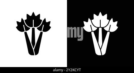 Celery icône linéaire logo Mark Set collection en noir et blanc pour le web Illustration de Vecteur