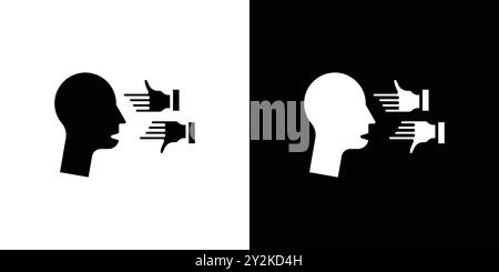 Icône de critique linéaire logo marque set collection en noir et blanc pour le web Illustration de Vecteur