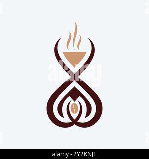Coffee Lover logo Design pour le restaurant Coffee Shop Illustration de Vecteur