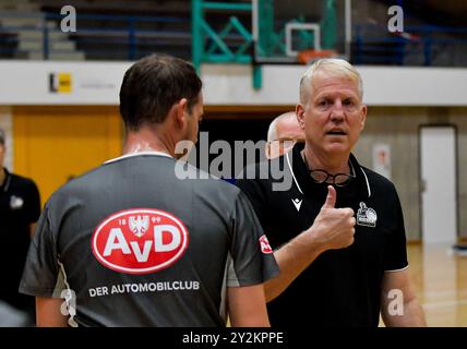 John Patrick, (MHP Riesen Ludwigsburg), zufrieden, MHP Riesen Ludwigsburg v. USK Praha, Basketball, Testspiel, Spielzeit 2024/2025, 10.09.24, Eibner-Pressefoto/Andreas Ulmer Banque D'Images