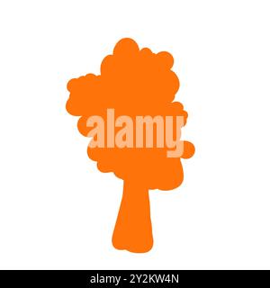 Silhouette d'arbre orange, illustration Banque D'Images