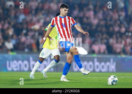 Asuncion, Paraguay. 10 septembre 2024. Damian Bobadilla du Paraguay, lors du match entre le Paraguay et le Brésil pour la 8e manche des qualifications FIFA 2026, au stade Defensores del Chaco, à Asuncion, Paraguay, le 10 septembre 2024 photo : Diana Carrillo/DiaEsportivo/Alamy Live News crédit : DiaEsportivo/Alamy Live News Banque D'Images
